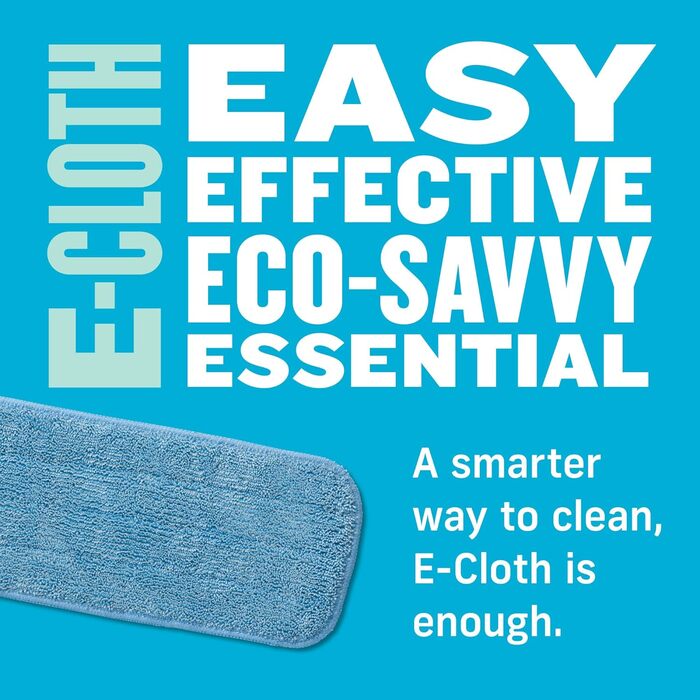 E-Cloth Deep Clean Mop Head, microfiber replacement for floor cleaning, ideal for hardwood, laminate, tile, and stone floors, washable and reusable, 4 pack