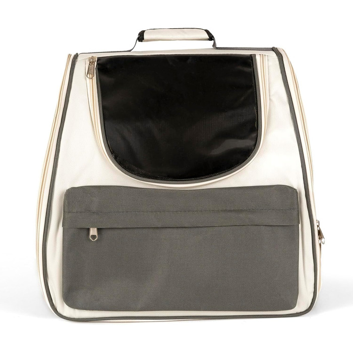 Рюкзак для тварин: переноска для кота/собаки, сірий, 37 × 34 × 25 см