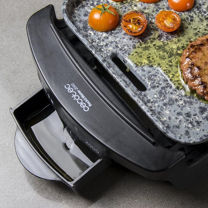 Cecotec Electric Grill Plate with Removable Parts - 1800W - Non-Stick Aluminum Teflon Coated Grill Pan - Dishwasher Safe - Adjustable Thermostat - Large Cooking Surface