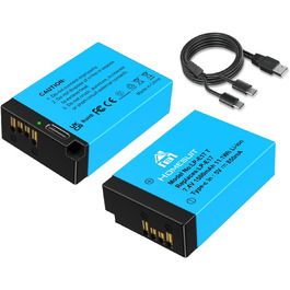 Акумулятор LP-E17 1300mAh Homesuit та LED-зарядний пристрій Dual USB для Canon Rebel SL3, SL2, T8i, T7i, T6i, T6s, EOS R10, R50, R8, RP, M3, M5, M6, 200D, 77D, 750D, 760D, 800D, 8000D (2 шт.)