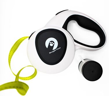 Snuggle Paws Retractable Dog Leash - 5m LED Light, Poop Bag Dispenser, Chew-Proof Steel Cable, Reflective Nylon Band | Extendable Leash for Small Dogs up to 20kg