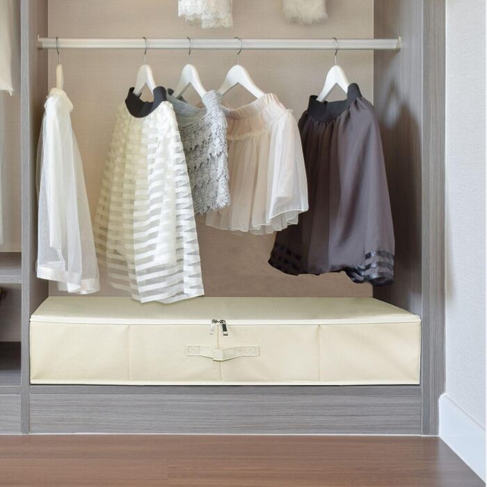 Складана коробка для зберігання під ліжком, 90x42x18 см, з ручками та блискавкою, чорно-сіра, органайзер для ковдр та одягу