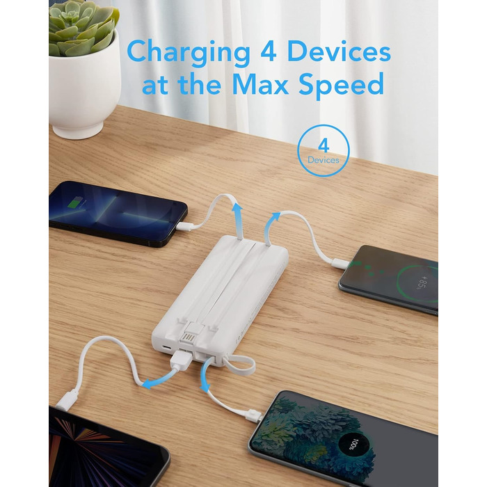 Power Bank VRURC 20000mAh з LED дисплеєм: швидка зарядка 22,5W, USB-C, для iPhone, Huawei, Samsung