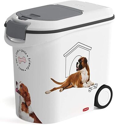 Контейнер для корму для собак Curver Love Pets 10 л – герметичний, білий з собачим мотивом
