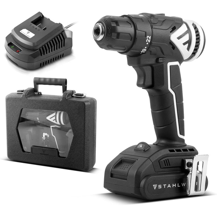 Акумуляторний шуруповерт STAHLWERK 18V Brushless з набором: акумулятор, зарядний пристрій, кейс (ABS-18 ST)