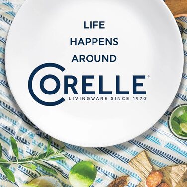 Corelle Tafelservice 18 предметів, чорно-білий, для 6 осіб, стійкий до сколів, включає тарілки (26 см, 17 см)