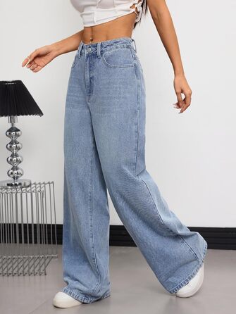 Джинси жіночі Damen Vintage Baggy, широкі, стиль Y2K 90-х, блакитні (XXL)