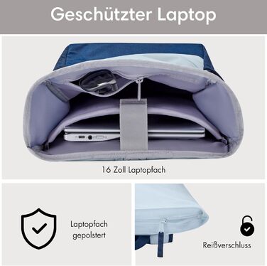 Рюкзак Rolltop No 4 для жінок і чоловіків, водонепроникний, з відділенням для ноутбука, для університету, роботи й велосипеда, великий туристичний, колір Ice Blue