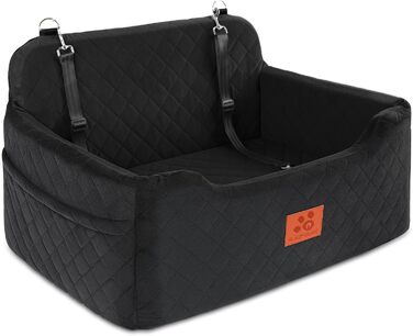 GL GLENSLAVE Dog Car Seat - Large & Medium Dogs, Up to 22kg/2 Small Dogs - Removable & Washable Pet Car Seat (Black)