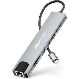 Lemorele Док-станція 12-в-1 з USB-C: 10Gbps, Dual 4K HDMI, VGA, USB 3.1/2.0, 100W PD, SD/TF, Audio - для Windows, MacBook, Dell