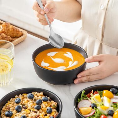 Набір супових та салатних мисок Vancasso PLAYA, 6 шт., 0.9 л, чорний, кераміка