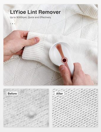 Електричний видальник для одягу Fusselschneider з кабелем, подвійним захистом, безпечним замиканням та щіткою для чищення різних тканин (Рожевий)