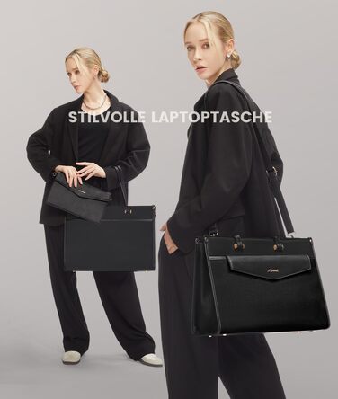 Сумка для ноутбука LOVEVOOK жіноча водонепроникна, сумка для роботи та навчання, бізнес-портфель, 17.3 дюйми, чорний/бежевий/коричневий