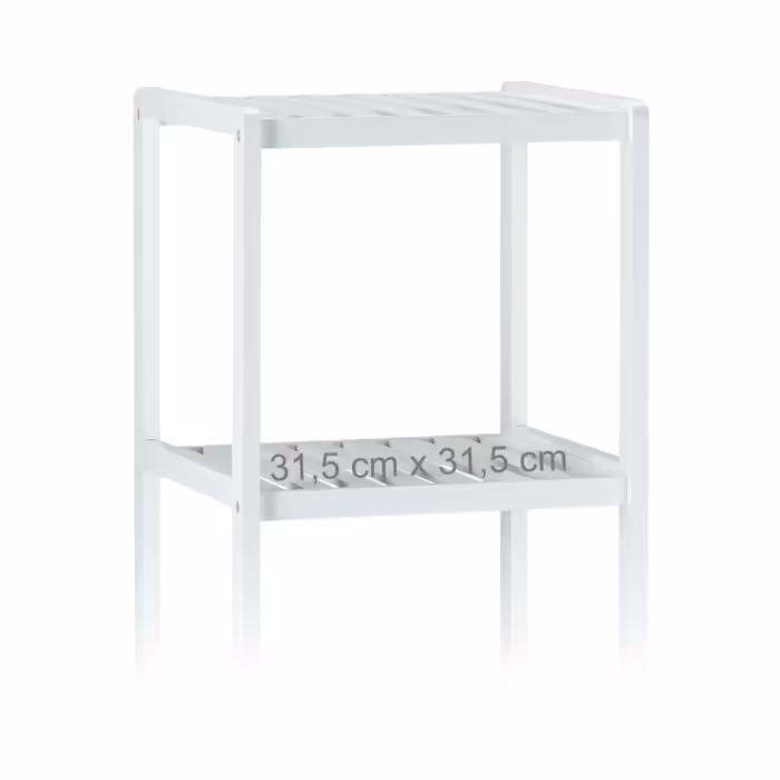 Relaxdays Bamboo Bathroom Shelf, White