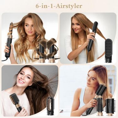 6-в-1 Airstyler Set: Фен, плойка, випрямляч, щітка для об'єму | 1000W, для сухого волосся