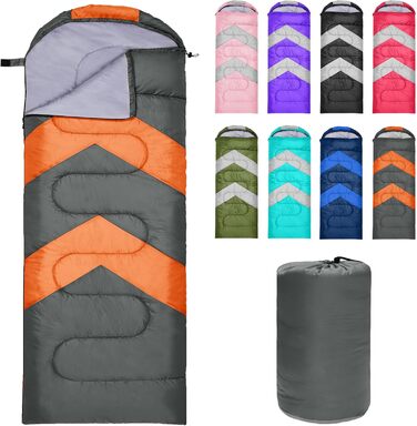 Zusentee 4-Season Sleeping Bag - Waterproof, Lightweight, Ultralight Sleeping Bag for Adults & Kids - Camping, Hiking, Travel (Dark Grey)
