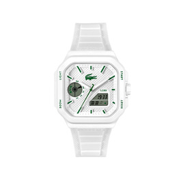 Годинник Lacoste LC33 Square силіконовий ремінець, кварцовий, блакитний/зелений/білий
