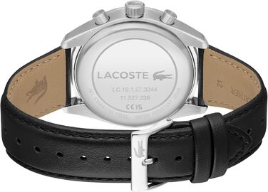 Годинник чоловічий Lacoste Boston Chronograph кварцовий з шкіряним або металевим браслетом (чорний)