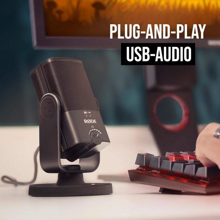 Мікрофон RØDE NT-USB Mini: USB-мікрофон для подкастів, стрімінгу, геймінгу та запису музики (чорний)