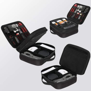 MATEIN Cable Bag Organizer, Cable Organizer Bag Travel Cable Bag 3-Layer Cable Organizer Cable Storage Cable Organizer Bag Charging Cable Bag Tech Pouch Electronics Bag for Phone, Black