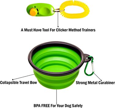 Сумка для ласощів для собак LeckerliTasche: тренувальна сумка з клікером та складним мискою, чорна