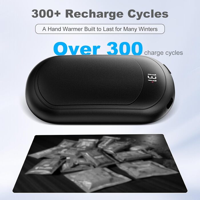 Електричний грілка для рук Macchiatto 2 шт., багаторазовий, 3200mAh, 3 рівні нагріву, до 55°C, чорний