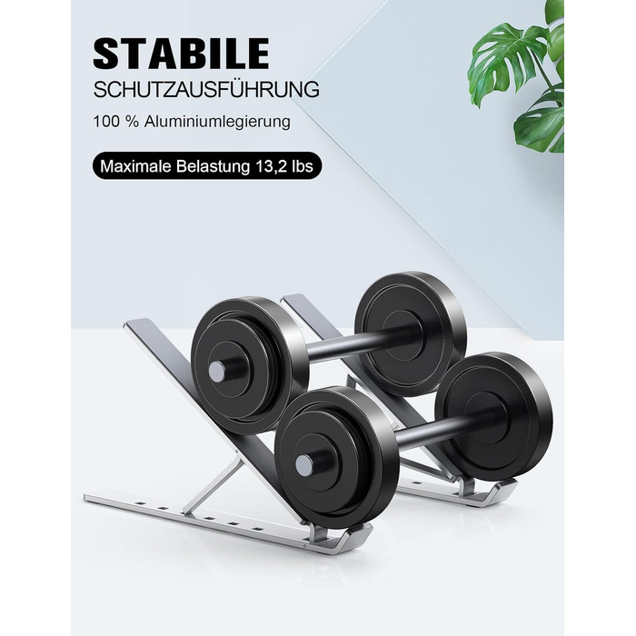 Підставка для ноутбука Babacom, 5-рівнева, алюміній, регульована висота, вентиляція, сумісна з MacBook Pro Air та іншими ноутбуками 10-15.6”