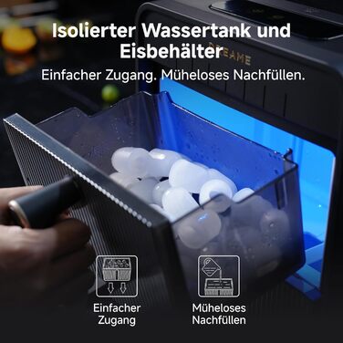 Машина для приготування льоду Dreame Aura: швидке виробництво, ізольований бак, 2 розміри, LED, самоочищення