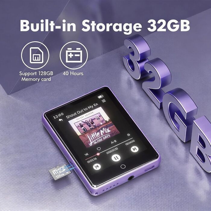 Дитячий MP3-плеєр з Bluetooth 5.3, вбудованим динаміком та сенсорним екраном 2.8