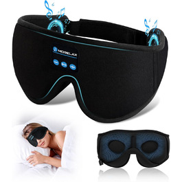 Маска для сну з Bluetooth-навушниками, 3D маска для сну, бездротова музична маска для сну для тих, хто спить на боці/спині, чорний колір