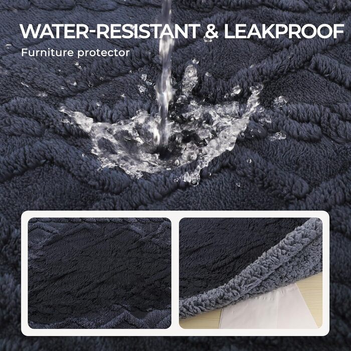 Водонепроникний коврик для собак Luciphia, миючий, для собак, котів, цуценят, теплий флісовий коврик Sherpa, середній та великий розмір для ліжка, дивана, канапи (102*145 см, 145*216 см) сірий (сітка)