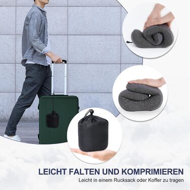 Подушка для шиї у подорожах: м'яка піна пам'яті, бавовна, U-подібна форма, з чохлом, для автомобіля, літака, офісу (сіра)