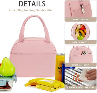 Набір рюкзаків для підлітків, дівчат та жінок: рюкзак, пенал, ланчбокс (Рожевий, L)