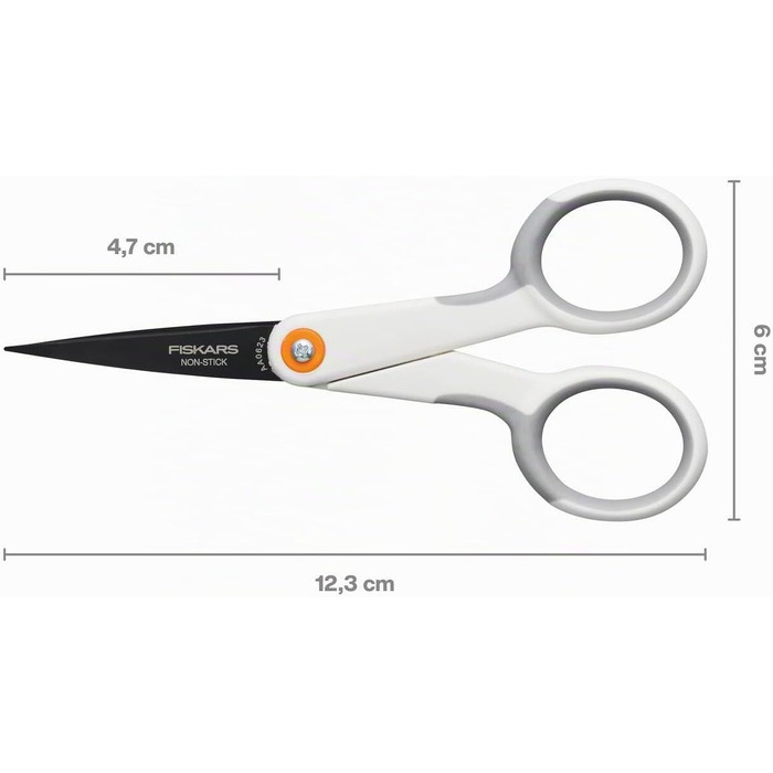 Універсальні ножиці Fiskars з антипригарним покриттям Titan, 21 см, нержавіюча сталь, біло-помаранчеві (1004721)