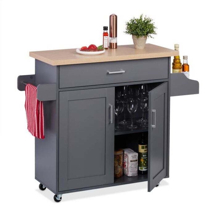 Relaxdays Kitchen Cart with Work Surface