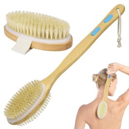 Масажна щітка для спини URAQT з натуральною щетиною, 2 шт. - для масажу та пілінгу, покращує кровообіг