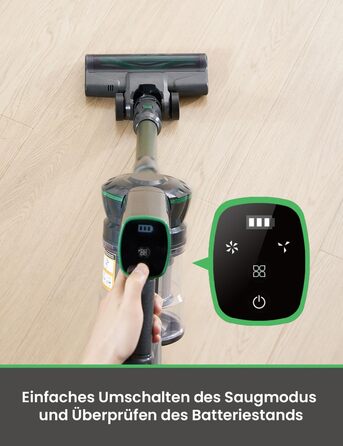 Бездротовий пилосос Vexilar 500W з акумулятором: потужний, 6-в-1, для твердих поверхонь, килимів та шерсті тварин, з сенсорним дисплеєм