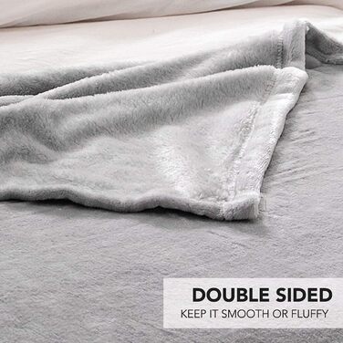 Плед KEPLIN Luxuriöse Flanelldecke: великий м'який плед з мікрофібри, 150 x Queen, сріблясто-сірий