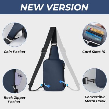 Сумка на груди Broadream, водонепроникна, для чоловіків та жінок, RFID-захист, для активного відпочинку та туризму (B-блакитний)