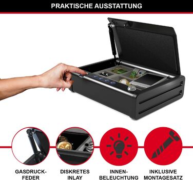 MASTER LOCK Сейф портативний з кодовим замком та кабелем P008EML - для електроніки, документів, грошей (біометрія, ключ, комбінація)