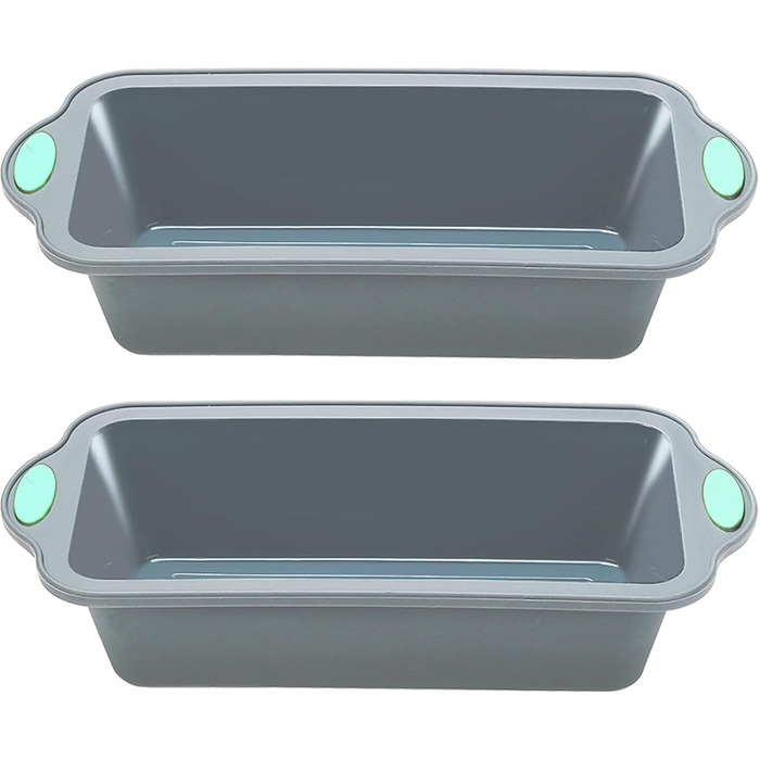 22.9 cm Silicone Bread and Loaf Pans, 2 Pack, Food-Grade Non-Stick Silicone Baking Molds for Baking Banana Bread, Meatloaf, Pound Cake with Metal-Reinforced Frame