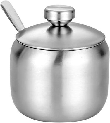 Набір контейнерів для цукру, спецій та солі з кришкою та ложкою | Edelstahl Zuckerdose