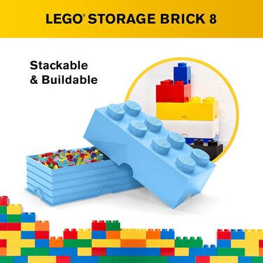 Контейнер для зберігання Lego Brick 8 великий, світло-блакитний