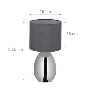 Relaxdays Table Lamp Metal & Fabric