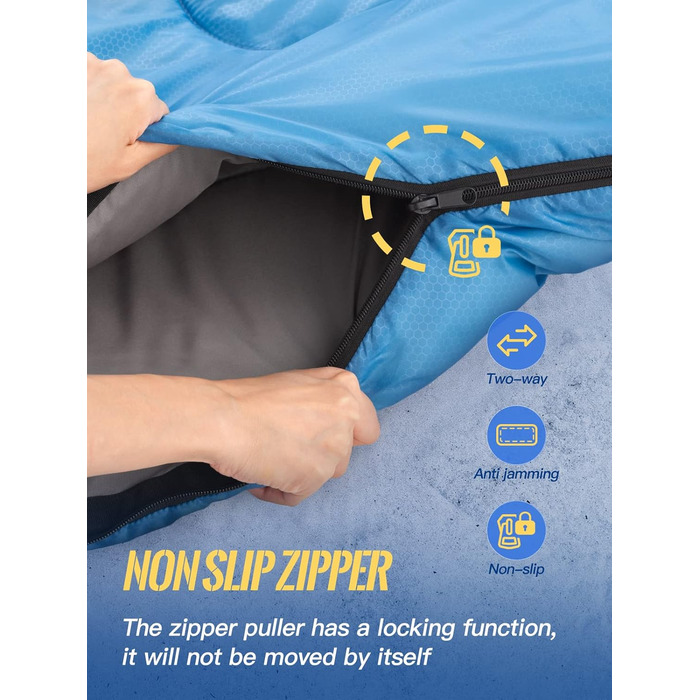 Сплячий мішок Forceatt 4 сезони: зимовий, ковдровий, для кемпінгу, подорожей, фестивалів, 2.4 кг