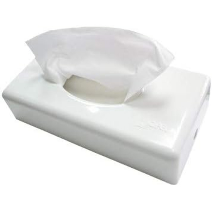 Blanc HYGIENIC Cosmetic Tissue Dispenser Futura – Wall-mountable tissue dispenser, dispenser for cosmetic tissues and wet wipes, capacity of 100 sheets, White