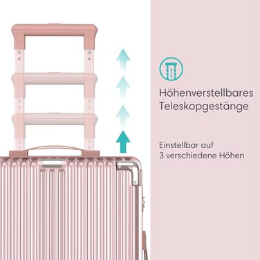 Набір валіз Voyagoux 2 шт. - 39L та 113L, жорсткі валізи, TSA-замок, ABS пластик, 4 колеса 360°, міцні та легкі, рожеве золото