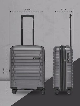 Розширюваний ручний багаж 55 см Anthracite Metallic Collection 04 з TSA-замком та 4 колесами | з поліпропілену | 40-48 літрів