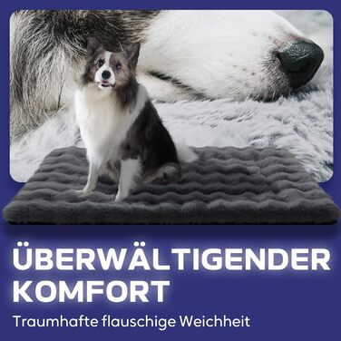 М'який килимок для собак Mora Pets: неслизький, для маленьких, середніх та великих собак, 76 x 48 см (XL: 107x71 см, темно-сірий)