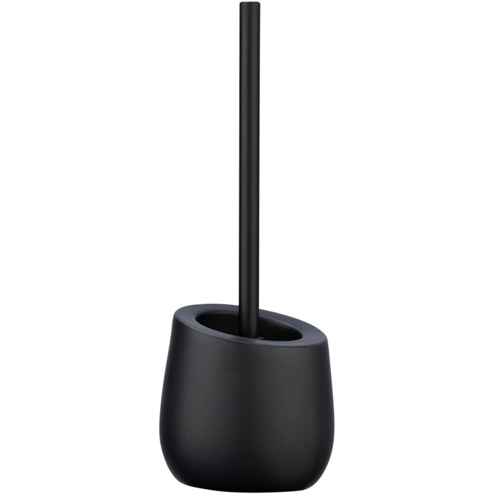 Набір для унітазу WENKO Badi чорний, кераміка, з тримачем для щітки та очисником для обідка, 38 x 13.5 x 13.5 см